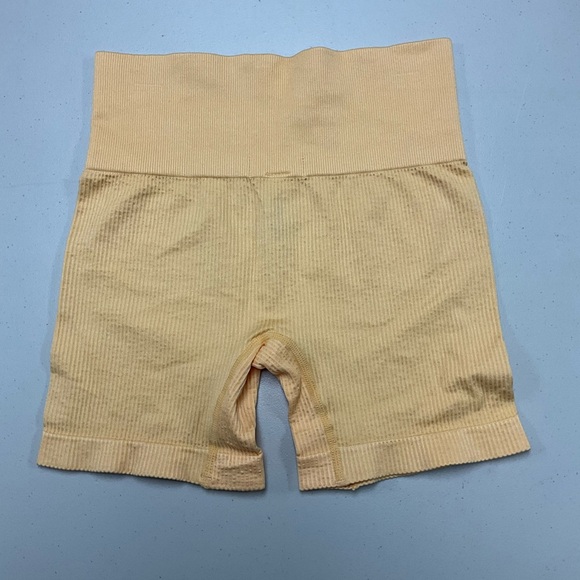 Women's Crossover Waistband Bike Shorts Colsie Orange - Picture 2 of 4